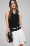 Contrast Stripe Sweater Knit Halter Top