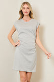 Techno Cinched Waist Sleeveless Dress