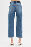 High Rise Crop Barrel Jeans - Adjustable Waistband