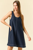 Double Scoop Neck Sleeveless Mini Dress