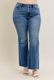Curvy Mid Rise Vintage Wash Flare Jeans