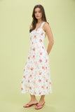 Floral Button-down Sleeveless Midi Shirt Dress