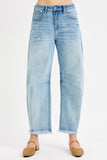 Mid Rise Fit Crop Barrel Jeans