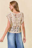 Cotton Twill Floral Embroidery Print & Terry Mix Muscle