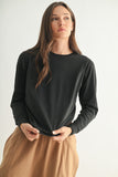 Stonewash Pima Cotton Boxy Long Sleeve