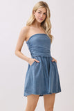 Mineral Washed Wide Leg Romper