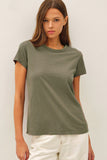 Short Sleeve Basic Slub Top