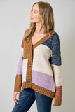 Color Blocked Sweater Cardigan