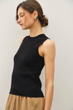 Classic Crew Neck Sleeveless Slim Knitted Tank