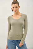 Long Sleeve Scoop Neck Tee