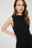 Round Neck Button Down Sleeveless Knit Vest