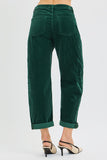 RISEN High Rise Crop Barrel Corduroy Pants