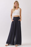 Wide Smock Waist Wide Leg Pants