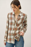 Plaid Long Sleeve Button Up Top