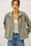 Lightweight Snap Up Jacket W/ Pockets