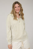 Washed Hooded Henley Knit Sweater
