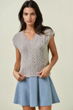 Cable Knit V-neck Vest Top
