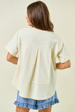 French Terry Round Neck Short Sleeve Oversized Top