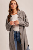 Brushed Knit Long Line Shacket