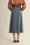 Denim Midi Wrap Skirt