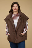 Curvy Oversized Snap Button Puffer Vest
