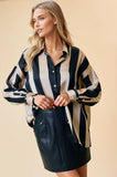 Rugby Stain Striped Oversized Button Down Shirt