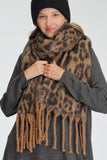 Woven Leopard Print Scarf