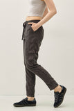 Tencel Tapered Pants With Drawstring Elastic Waist