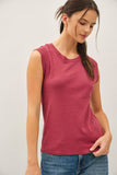 Basic Solid Cotton Cap Sleeve Tank Top