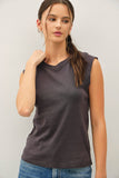 Basic Solid Cotton Cap Sleeve Tank Top