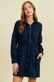 Funnel Neck Zip Up Mini Dress