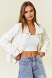 Ruffled Over-sized Button-down Jacket