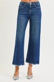 Risen Tummy Control 4 Way Stretch High Rise Crop Wide Jeans