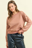 Grommet Detail Drop Shoulder Sweatshirt