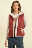 High Neck Mixed Quilted Vest