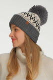 Fair Isle Pattern Yarn Pom Beanie