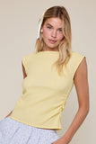 Textured Side Ruched Detail Knit Top
