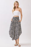 Midi Skirt With Smocked Waistband