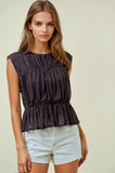 Semi Sheer Peplum Knit Top
