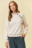 Quilted Mock Neck Long Sleeve Sweatshirt