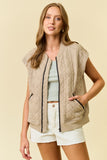 Quilted Jersey Zip Up Vest