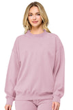 Fleece Relaxed Fit Oversized Mockneck Sweatshirt
