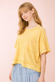 Mineral Washed Oversized Crop Comfy Knit Top