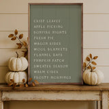 Autumn Activities List - 10x16 / Green