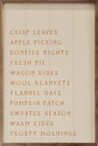 Autumn Activities List - White