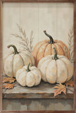 Pumpkins On Weathered Wood Frame