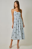 Floral Embroidered Smocked Dress