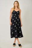 Floral Embroidered Smocked Dress