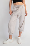 French Terry Cropped Jogger Pants
