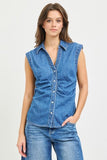Sleeveless V-neck Shirt